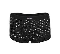 Zhiyao Boxershorts Baumwolle Herren Basic Slip Transparent Atmungsaktives Männer Unterwäsche Mesh Unterhosen Men Retroshorts Boxer