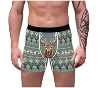 Zhiyao Boxershorts Weihnachten Herren Stretch Slim Unterhosen Baumwolle Weich Bedrucken Unterwäsche Lustiges Geschenk für Men Männer Freund Valentinstag Geburtstag Weihnachten Bequem Viele Größen