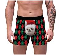 Zhiyao Boxershorts Weihnachten Herren Stretch Slim Unterhosen Baumwolle Weich Bedrucken Unterwäsche Lustiges Geschenk für Men Männer Freund Valentinstag Geburtstag Weihnachten Bequem Viele Größen