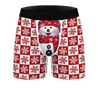 Zhiyao Boxershorts Weihnachten Herren Stretch Slim Unterhosen Baumwolle Weich Bedrucken Unterwäsche Lustiges Geschenk für Men Männer Freund Valentinstag Geburtstag Weihnachten Bequem Viele Größen