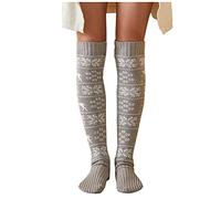 Zhiyao Damen Kniestrümpfe Socken Overknee Strümpfe Strumpfhosen Baumwollstrümpfe Stricksocken Stützkniestrümpfe Gestrickte Socken Hoch Über das Knie Lange Socken Winter Strümpfe