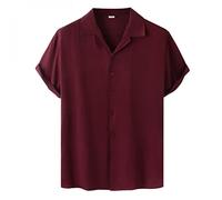 Zhiyao Hemd Herren Langarm/Kurzarm Hemde Männer Freizeithemd Jungen Basic Shirt Leinenhemd Herren T-Shirt Hawaii-Print Strand Beach Palmen Diverse Farben