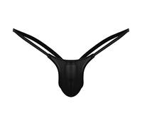 Zhiyao Herren G Strings Micro Mini Slip Männer Tanga Thong Unterwäsche Transparent Bikinislips T-Back Shorts Briefs Erotik Hipster Jockstrap Niedrige Taille Unterhosen Reizwäsche Dessous, Schwarz, XL