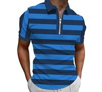 Zhiyao Herren Hemden Langarm&Kurzarm Hemd Tops Slim Fit T Shirt Sommerhemd Herren Herrenhemden Men Shirts Strandhemd Freizeit Shirts für Männer Geschenk T-Shirt Blau,XL