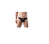 Zhiyao Herren Lackleder String Tanga Unterwäsche Männer Wetlook Leder Slips Lack Briefs Wetlook Dessous Sexy Unterwäsche Thong Sport G-String Low Rise Kunstleder Unterhose Clubwear