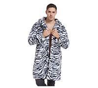 Zhiyao Herren Pelzmantel Leopard/Tiger Muster Warme Winterjacke Kunstpelz Mantel Flauschige Fellmantel Nerzmantel Parka Jacke Wintermantel