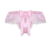 Zhiyao Herren Slips Satin Tanga Slips G-String Spitze Sissy Höschen Männer Bikini Briefs Dessous Erotik Unterwäsche Unterhose