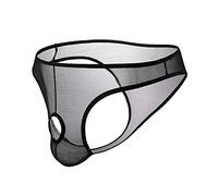 Zhiyao Herren String Tangas Low Rise sexy Mini Shorts Perlen G-String Thongs T Back Bikini Briefs Slips Unterwäsche mit Transparent Effekt