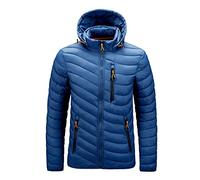 Zhiyao Herren Übergangsjacke Steppjacke Daunenjacke Sportjacke Freizeitjacke Materialmix Kapuze Reißverschluss Street Style