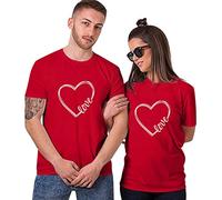 Zhiyao Shirt Couple Shirt Pärchen T-Shirt Paar Tshirt Damen und Herren Kurzarm 1 Stück