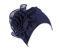 Zhiyao Turban Damen Chemo Mütze Blumen Kopf Verpackung Beanie Schal Kappe Frauen Muslim Chiffon Hijab Kopftuch Chemo Hut Kopfbedeckung Kopfbedeckungen Kappe Marine 2023