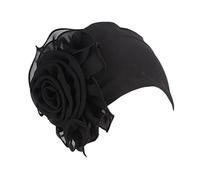 Zhiyao Turban Damen Chemo Mütze Blumen Kopf Verpackung Beanie Schal Kappe Frauen Muslim Chiffon Hijab Kopftuch Chemo Hut Kopfbedeckung Kopfbedeckungen Kappe Schwarz 2023