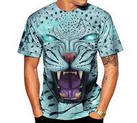 Zhiyao Unisex T Shirts mit Tiger 3D Drucken Kurzarm Sommer Männer Herren T-Shirt Herren-T-Shirt