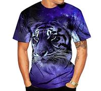 Zhiyao Unisex T Shirts mit Tiger 3D Drucken Kurzarm Sommer Männer Herren T-Shirt Herren-T-Shirt