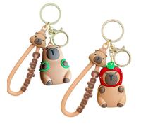ZHjuju Capybara Schlüsselanhänger,2 Stück Süßer Capybara Figur Schlüsselanhänger Lustiger Capybara-Puppen-Schlüsselhalter Niedlicher Capybara-Schlüsselanhänger Tragbarer für Jungen und Mädchen