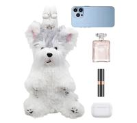 Zhliuqo Plüschtier Handtasche | Weicher Niedlicher Hund Glatter Reißverschluss,Weiche Plüschtier Handtasche,Für Reisen Picknick Alltag Shopping Pendeln Mädchen Kinder