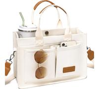 ZHMO The Canvas Tote Bag Crossbody Bags for Women,Cross body Purse Satchel Bag Shoulder bag Handtaschen for School Beach Weekend, Leinwand Elegant Weiß, Large