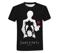 Zhongkaihua Death Note T-Shirt, Teenager Erwachsene, Sommer, lässig, 3D-Druck, leichtes Yagami & L, Anime, kurzärmelig, bequem, modisches T-Shirt für Fans, Geschenk, Typ 1, L