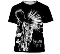 Zhongkaihua Death Note T-Shirt, Teenager Erwachsene, Sommer, lässig, 3D-Druck, leichtes Yagami & L, Anime, kurzärmelig, bequem, modisches T-Shirt für Fans, Geschenk, Typ 4, 58