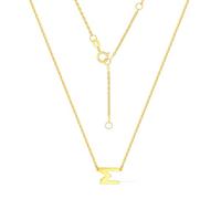 ZHOU LIU FU 18K Gold Charm Chain Kette 750er Gelbgold M Anhänger Link Halskette Schmuck für Damen Ehefrau Mutter Liebhaber Geschenke Valentinstag Jahrestag Geburtstag 45cm
