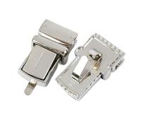 ZHOUXYFDC Taschenverschluss 2/5/10 Stück 22 x 38 mm Handtaschen-Einsteckschloss, Taschenschlösser, Schnalle, Drehverschluss, Verschluss for DIY-Ersatztaschen, Geldbörse, Schnapphaken(Silver,5Pcs)