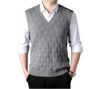 ZHSOAO Pullunder Herren Herrenpulloverweste, Plüsch, warme Pullover, männlich, dick, ärmellos, Herrenstrickweste, Top, Weste(Dark Gray,5XL)