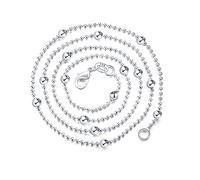 ZHUDJ 925 Sterling Silber 16/18/20/22/24 Zoll Perlenkette Halskette Für Frau Mann Mode Hochzeit Geschenk Schmuck 45cm Silber Halskette