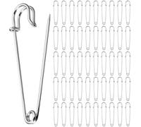 Zhujiehigh 50 Stück Große Sicherheitsnadeln Silber 1,8x75mm