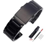 ZHUOLEI Diesel Uhrenarmband, Ersatz-Edelstahl-Uhrenarmbänder, 22 mm - 28 mm, mit doppeltem Verschluss, Metall-Ersatz-Uhrenarmbänder (schwarz, 26 mm)
