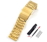 ZHUOLEI Diesel Uhrenarmband, Ersatz-Edelstahl-Uhrenarmbänder, 22 mm - 28 mm, mit doppeltem Verschluss, Metall-Ersatz-Uhrenarmbänder (Gold, 26 mm)
