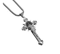 ZIAFRPN Heiliger Benedikt Jesus Kreuz Anhänger Halskette Männer und Frauen Religiöser Christ holic Amulett Schmuck Glückwunsch Geschenke