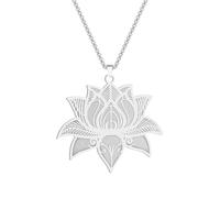 ZIAFRPN Schmuck Elegante Yoga Lotus Blume Anhänger Halskette für Frauen Männer Lotus Charm Halskette Yoga Liebhaber Amulett Schmuck Geschenk