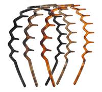 Zickzack-Stirnbänder für Damen und Herren, gewelltes Kunststoff-Haarband mit Zähnen, rutschfest, dünn, Zickzack-Stirnbänder, Zubehör, Schwarz, Braun, Bernstein, 3 Stück