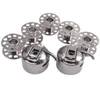 2 Stück Spulenkapsel + 5 Metall Spulen für Necchi 270/524 / 559 Nähmaschine