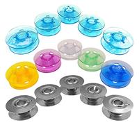 ZickZackNaehmaschine Farbige Bunte Transparente Kunststoff und Metall Spulen Sortiment für Pfaff hobbymatic 800, 801, 802, 803, 806, 807, 808, 809, 15 St.