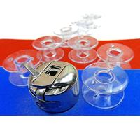 Spulenkapsel + 10 Kunststoff Spulen für W6 W 6 Nähmaschine