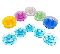 ZickZackNaehmaschine Z.Z.N. Blaue & Farbige Bunte Transparente Kunststoff Spulen Sortiment für Gritzner Nähmaschinen 10 St.