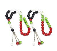 ZIDDAR 2/4 Stück Palästina-Flaggen-Farben, katholischer Gebets-Rosenkranz, Acrylperlen, religiöser Schmuck, katholischer Gebets-Rosenkranz, Eine Größe, Wie beschrieben