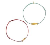 ZIDDAR 2 Stück süße goldene Fisch-Fußkettchen, Rötungen, blaues Seil, Fußkette, Strandschmuck, modische Fußdekorationen für Frauen und Mädchen, niedlicher Vintage-Fisch-Anhänger