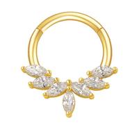 ZIDDAR Fashion Kristall Nasenpiercing Silber Farbe Edelstahl Ohrpiercing Helix Knorpel Kristall Nase Nasenpiercing One Size wie beschrieben