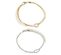 ZIDDAR Liebesknoten-Set für Paare, verstellbare Kette, Legierung, Textur, für Jahrestage, verstellbare Kette, 2 Stück