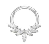 ZIDDAR Modischer Kristall-Nasenpiercing, Silberfarben, Septum-Schmuck, Edelstahl-Zubehör für Ohr-Helixe, Knorpel, Kristall-Nase, Eine Größe, Wie beschrieben, Wie beschrieben