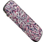 zidiau Stricknadeletui, leer, wasserdicht, Oxford-Stoff, Häkelnadel-Aufbewahrungstasche, gepolsterter Reise-Organizer für extra lange Stricknadeln und Häkelzubehör, 40 cm, violett, 40*15.5*2.5CM