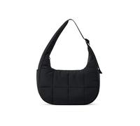 Zidoley Kleine Puffer Tasche Damen, Mini Tote Bag Gesteppte Tasche mit Verstellbarem Riemen, Baumwolle Quilted Stepptasche mit Vielen Fächern, Moon Bag für Arbeit Reise Shopping Schule (Schwarz)