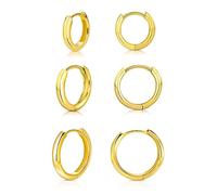Zierliche Creolen Gold, Ohrringe Gold, Creolen Ohrringe 925 Sterling Silber, Minimalistische Ohrringe, Kleine Reifen (Pair - 18 mm)