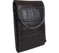 Zigarettenetui aus echtem Leder mit Feuerzeughalter, außen, Morokopf, bedruckt mit Kokosmotiv