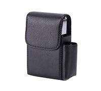 Zigarettenetui aus PU-Leder mit Feuerzeughalter, geeignet für Zigarettenetuis in Standardgröße, für 20 Zigaretten