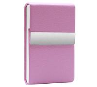 Zigarettenetui Metall Zigaretten Kasten PU Leder Magnetisierte Deckel Zigarettenschachtel Box für Männer Frauen Damen Super Slim Elegante Entwurf Rosa