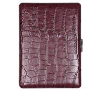 Zigarettenetui Pearl Metall Leder braun Kroko 100mm-9er - 04927-70