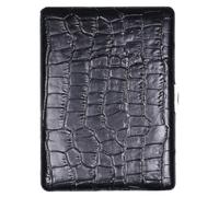 Zigarettenetui Pearl Metall Leder schwarz Kroko 100mm-9er - 04927-10